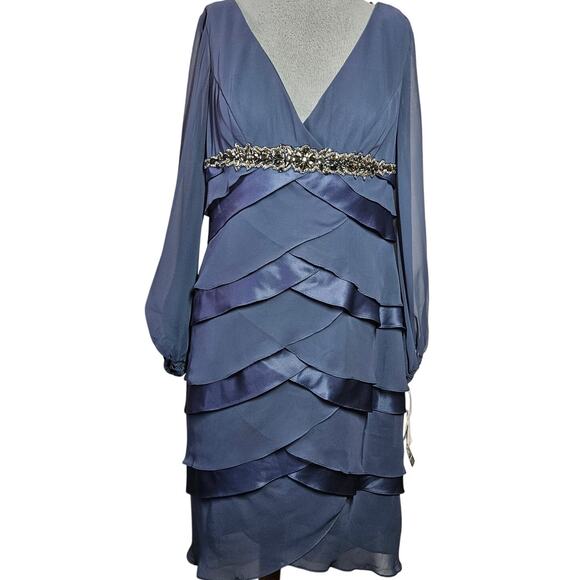 Alex Evenings Blue Knee Length  Dress Size 10 New with Tag - Picture 1 of 3